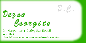 dezso csorgits business card